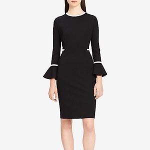NWT Calvin Klein Piped 3/4 Bell Sleeve Dress